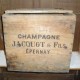 Caisse en bois ancienne Champagne Jacquot & fils à Epernay 