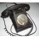 Téléphone ancien en bakélite noir, vintage déco 