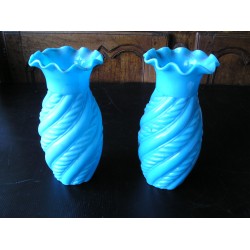 Paire de 2 vases bleus, vintage