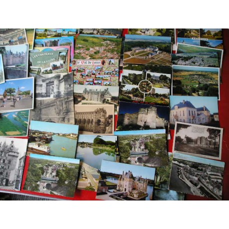 Lot de 56 cartes postales anciennes Val de Loire