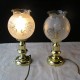 2 Lampes en cuivre et globe