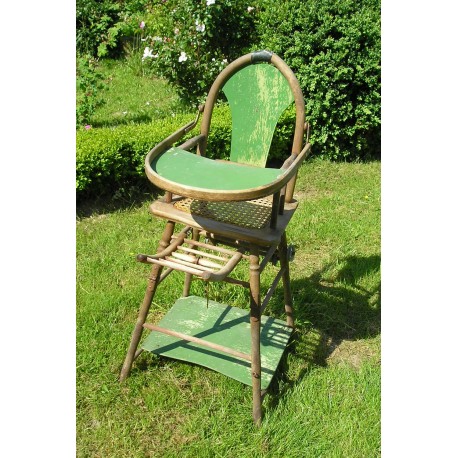 Chaise haute ancienne de bébé, XIXème