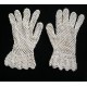 Gants anciens écrus au crochet, fait main 