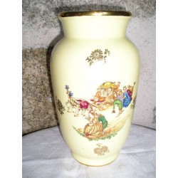 Vase ancien  Gien PRIMEFLEUR ,jaune,25cm