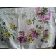 Foulard ancien fleurs et papillons,  vintage