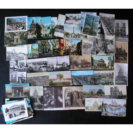 Lot de 71 cartes postales anciennes PARIS, 1910 - 1960
