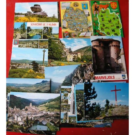 Lot de 25 cartes postales LOZERE