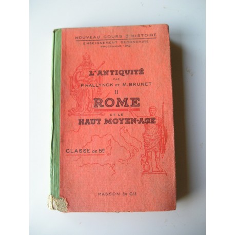 Livre scolaire 1943 Rome Haut Moyen Age