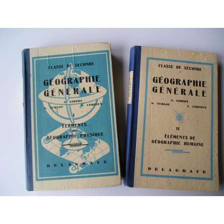 2 Livres scolaires Géographie 1951