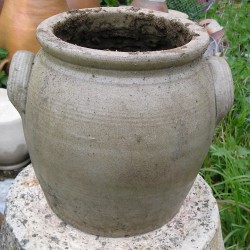 Saloir , pot en grès, blanc 23cm