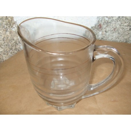 Pot à eau ancien en verre épais, années 50