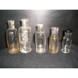 Lot de 5 fioles pharmacie anciennes