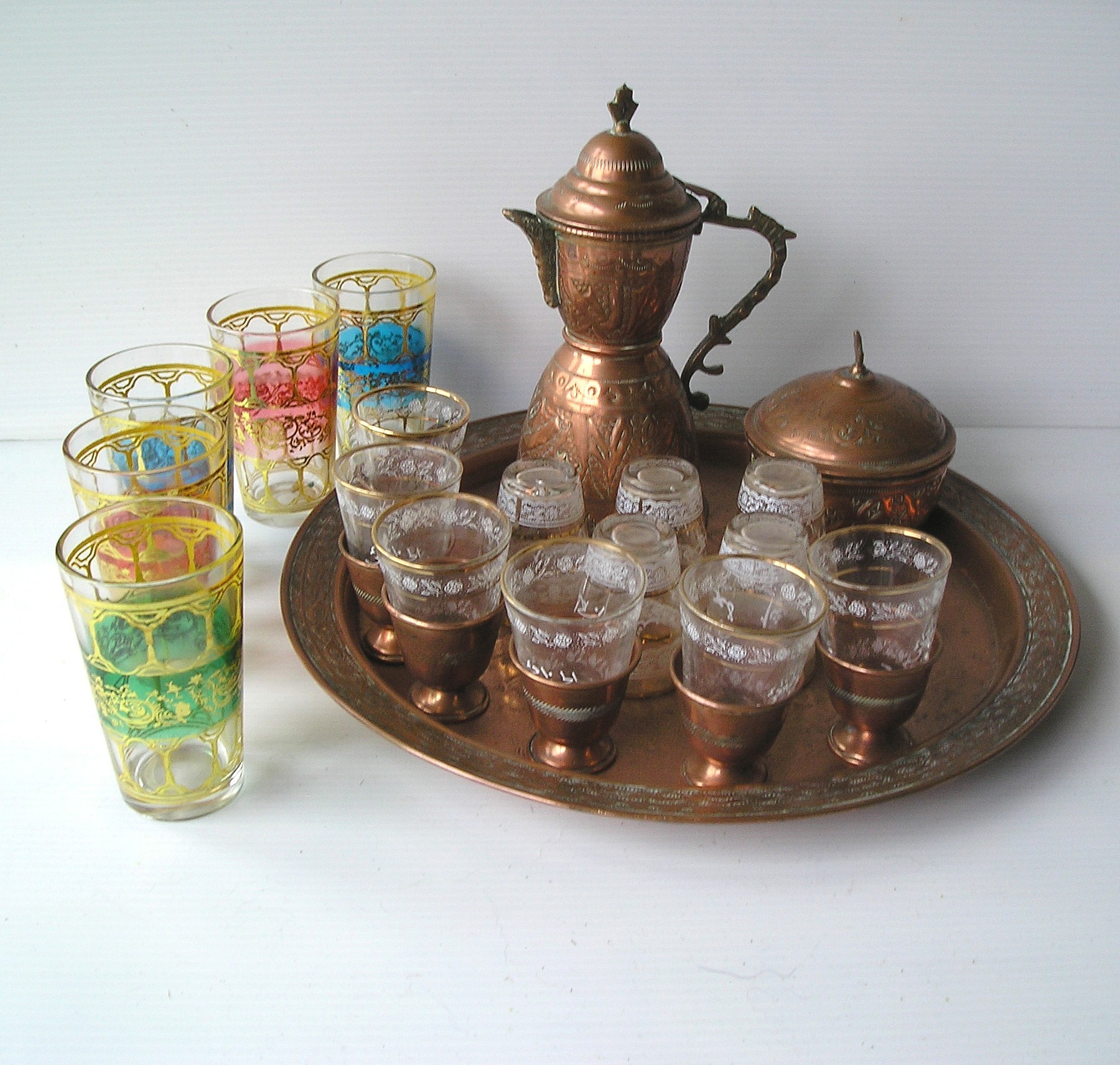 Service à thé marocain de luxe, ensemble de 8
