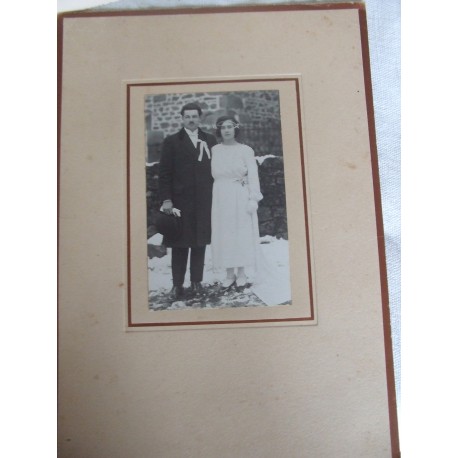Photo ancienne couple de mariés, années 20