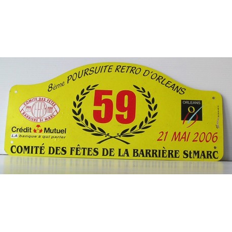 Plaque de rallye ORLEANS RETRO 2006