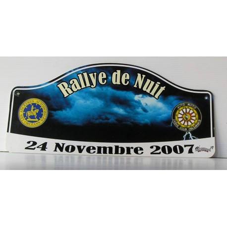 Plaque de rallye DE NUIT 2007