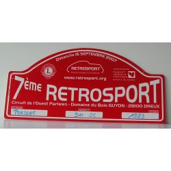 Plaque de rallye RETROSPORT 1989 Porsche