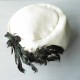 Chapeau ancien blanc Plumes à revoir, environ 40cm de tour de tete