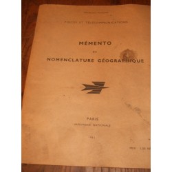 Document ancien Mémento PTT 1961