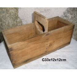 Panier ancien en bois pour les outils ou le jardin- fait main