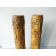 2 vases  anciens en plâtre 40cm, scènes villageoises