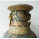 2 vases asiatiques anciens en céramique hauteur 35cm, poids chacun 2.5kg 