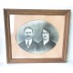 Cadre photo ancienne couple années 30 cadre en bois sculpté