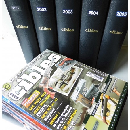 6 Coffrets magazines CIBLES, années 2001 à 2006, complets état neuf