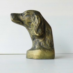 Statuette presse papier tête de chien de chasse bronze