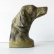 Statuette presse papier tête de chien de chasse bronze