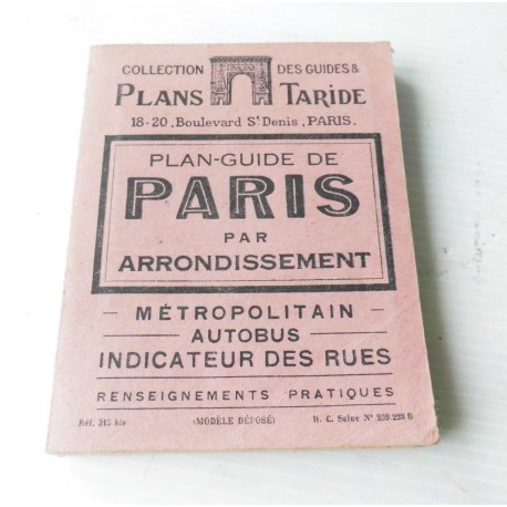 Paris- Plan guide des arrondissements Taride