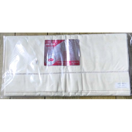 Drap ancien neuf Coton Longotte d'Armentières 220x310, neuf