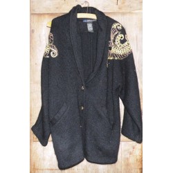 Veste ancienne en laine paillettes dorures