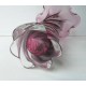 Vase ancien mauve, fleur, 37cm,  cristallerie d'Aubusson