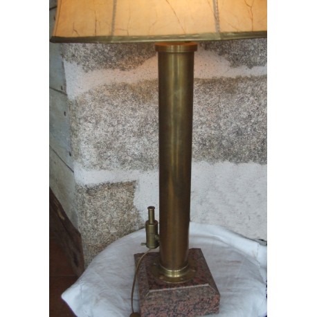 Lampadaire monté sur tube laiton ou cuivre sur pieds- marbre 1.10m