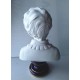 Buste enfant 40cm - Porcelaine de Limoges, bleu et or, MNP, biscuit