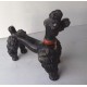 Caniche royal noir, statuette en plâtre, vintage 20cmx17cm