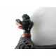 Caniche royal noir, statuette en plâtre, vintage 20cmx17cm