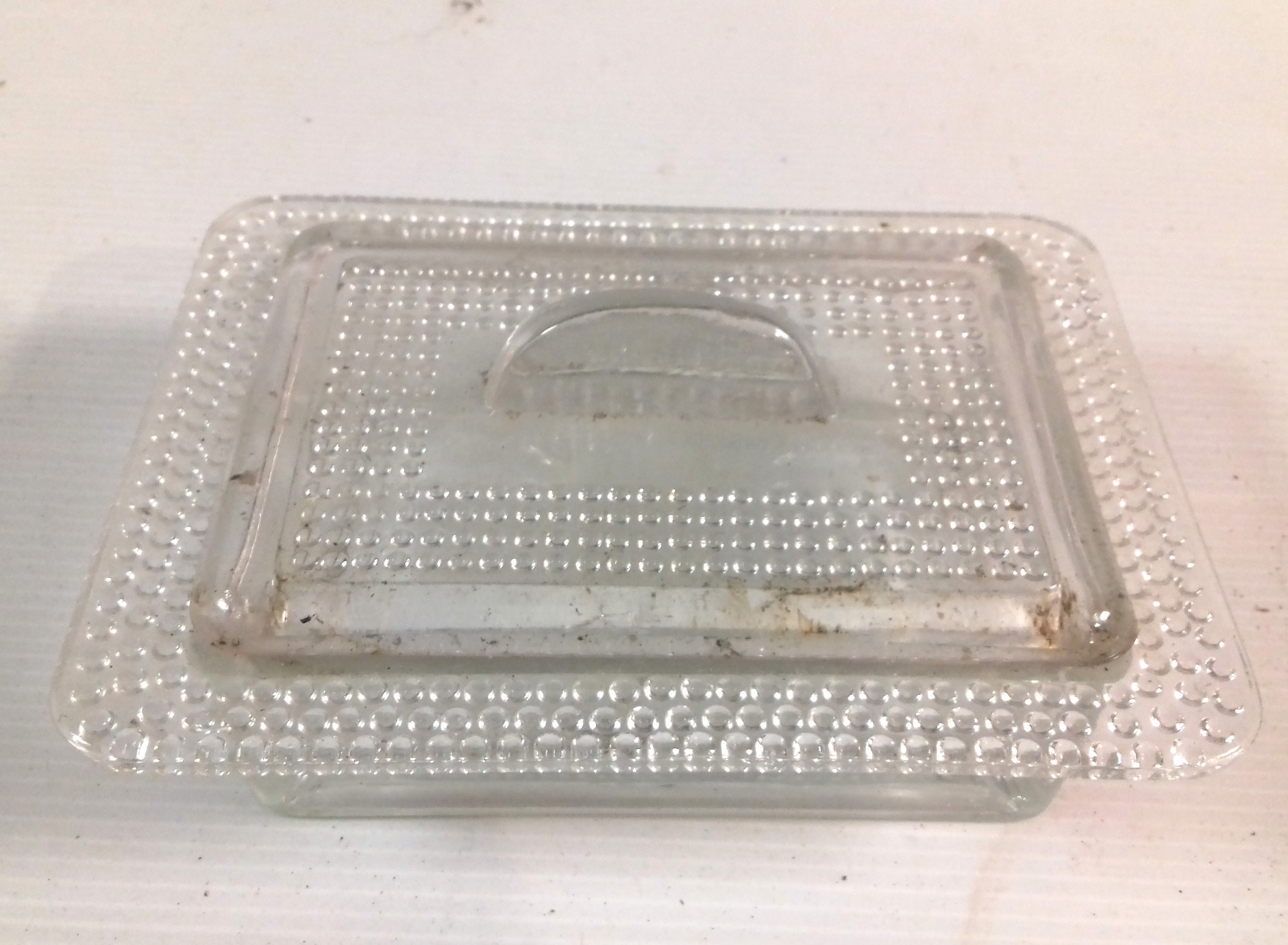 Beurrier Ancien En Verre Transparent - Vintage - Sans Marque - Objet Déco Cuisine