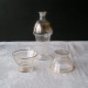 Carafe  et 2 coupes anciennes, filet or, années 40-50