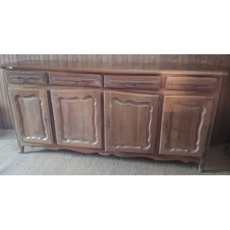 Buffet enfilade, ancien, 4 portes, bois massif,début XXème