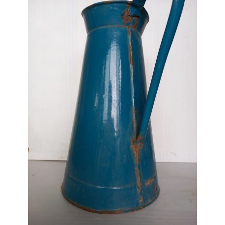 Broc ancien émaillé 35cm, bleu