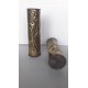 2 douilles d'obus sculptées fleurs, 30cm, objets de poilus 14-18