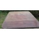 Table rectangle ancienne, pied central 3 embouts griffes de lion en bronze, 2 rabats, 2 tiroirs