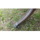 Table rectangle ancienne, pied central 3 embouts griffes de lion en bronze, 2 rabats, 2 tiroirs