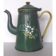 Cafetière authentique émaillée verte
