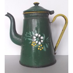 Cafetière authentique émaillée verte