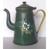 Cafetière authentique émaillée verte