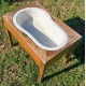 Bidet/Baignoire bébé en céramique sur meuble bois