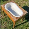 Bidet/Baignoire bébé en céramique sur meuble bois